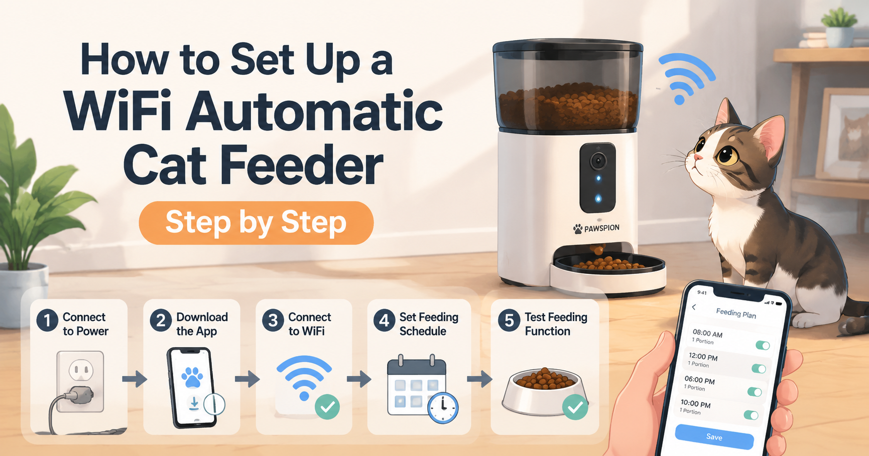 How to Set Up a WiFi Automatic Cat Feeder Step by Step