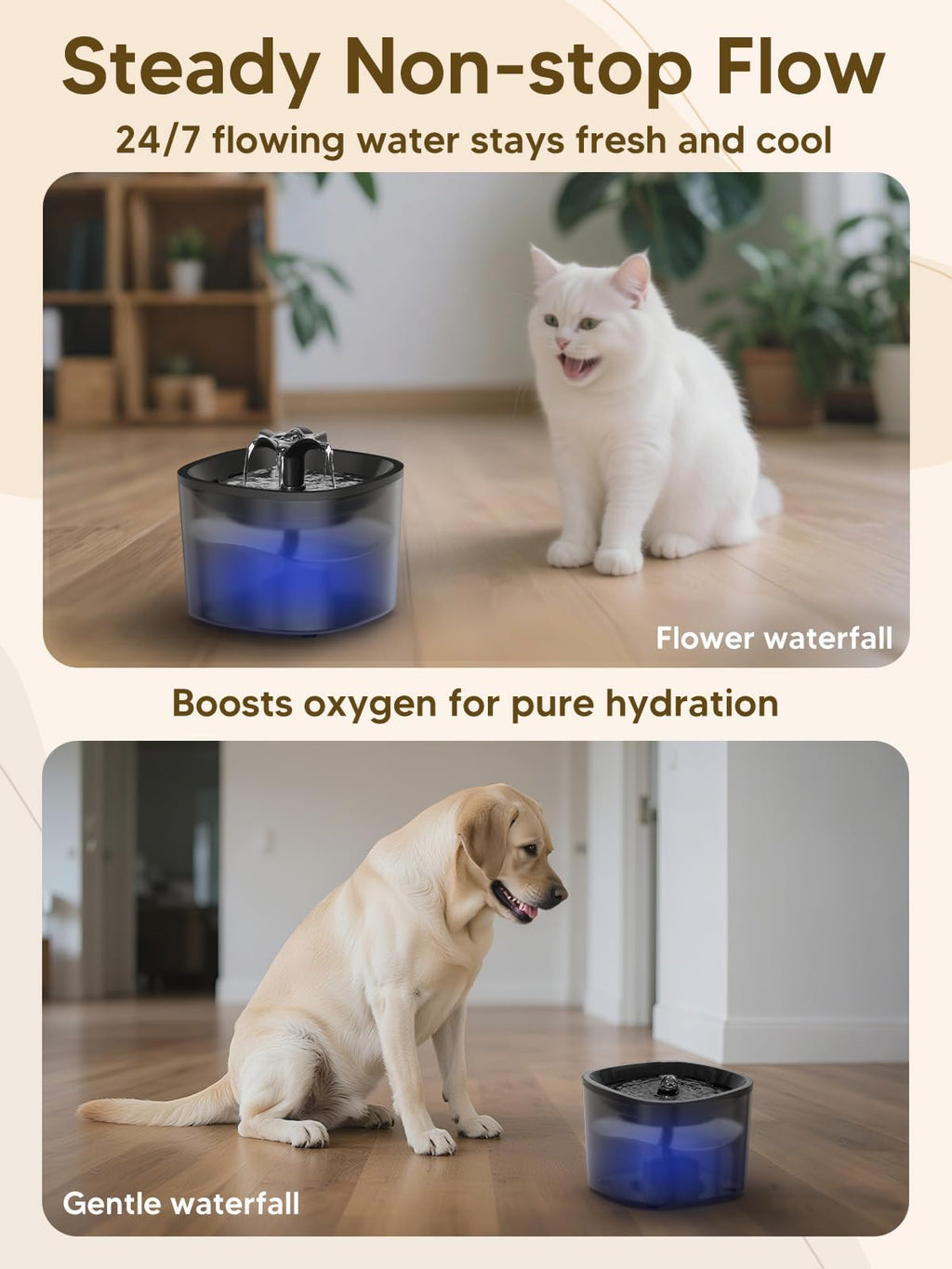 Automatic Cat Feeder with Water Fountain 4L Food Dispenser 2L Water Fountain Timer