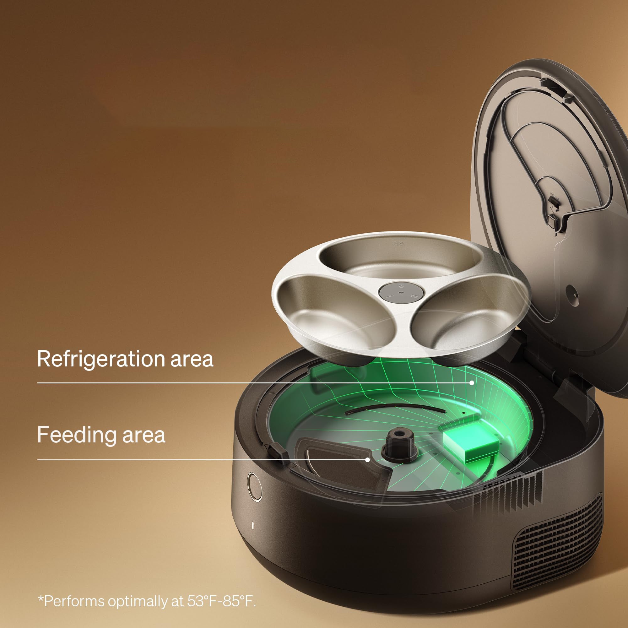 Automatic Wet Food Cat Feeder with Cooling System App Control Stainless Steel Bowl