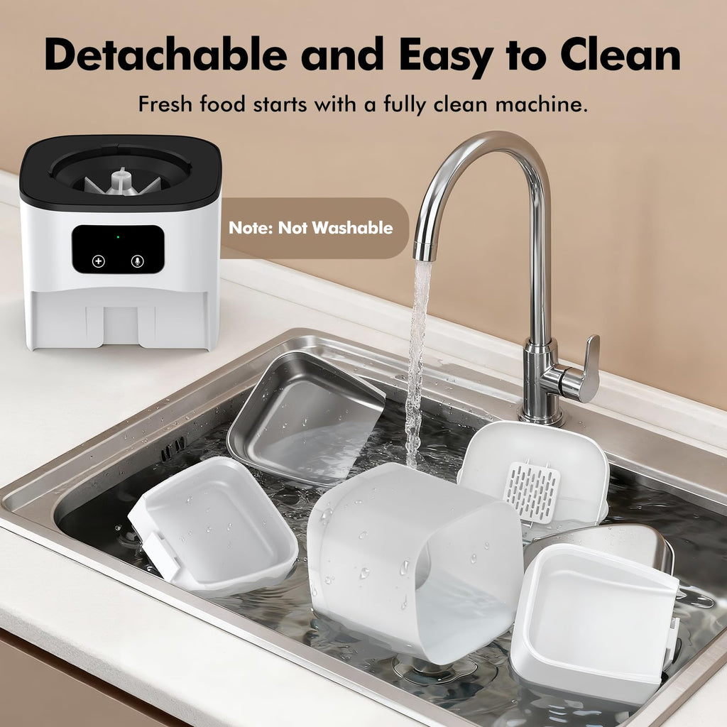 Automatic Cat Feeder for Two Cats 6L WiFi Pet Feeder with Dual Bowls App Control Voice Recorder