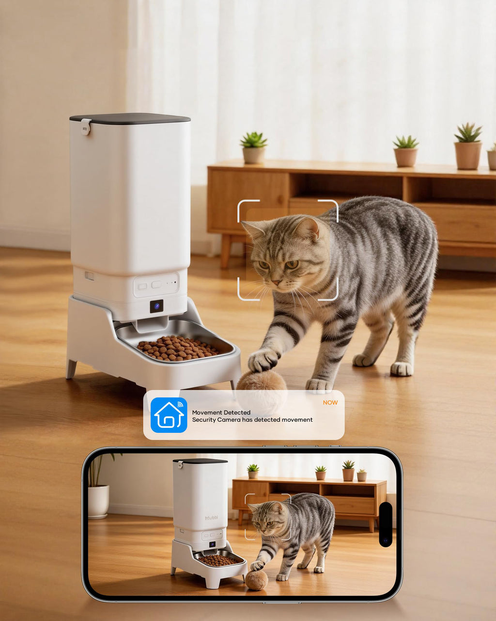 Automatic Cat Feeder with Camera 7L Smart Pet Feeder 1080P Video WiFi App Control
