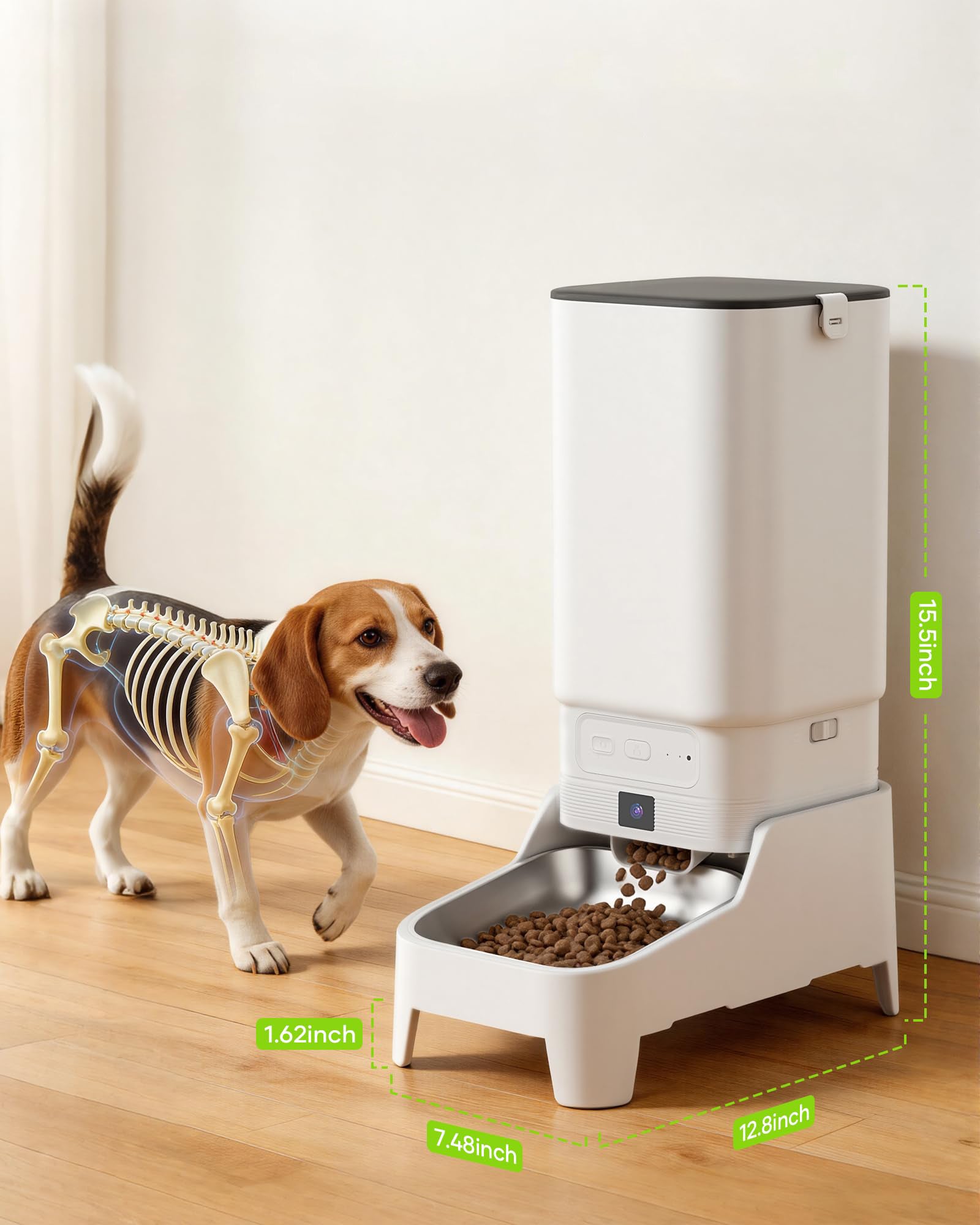 Automatic Cat Feeder with Camera 7L Smart Pet Feeder 1080P Video WiFi App Control