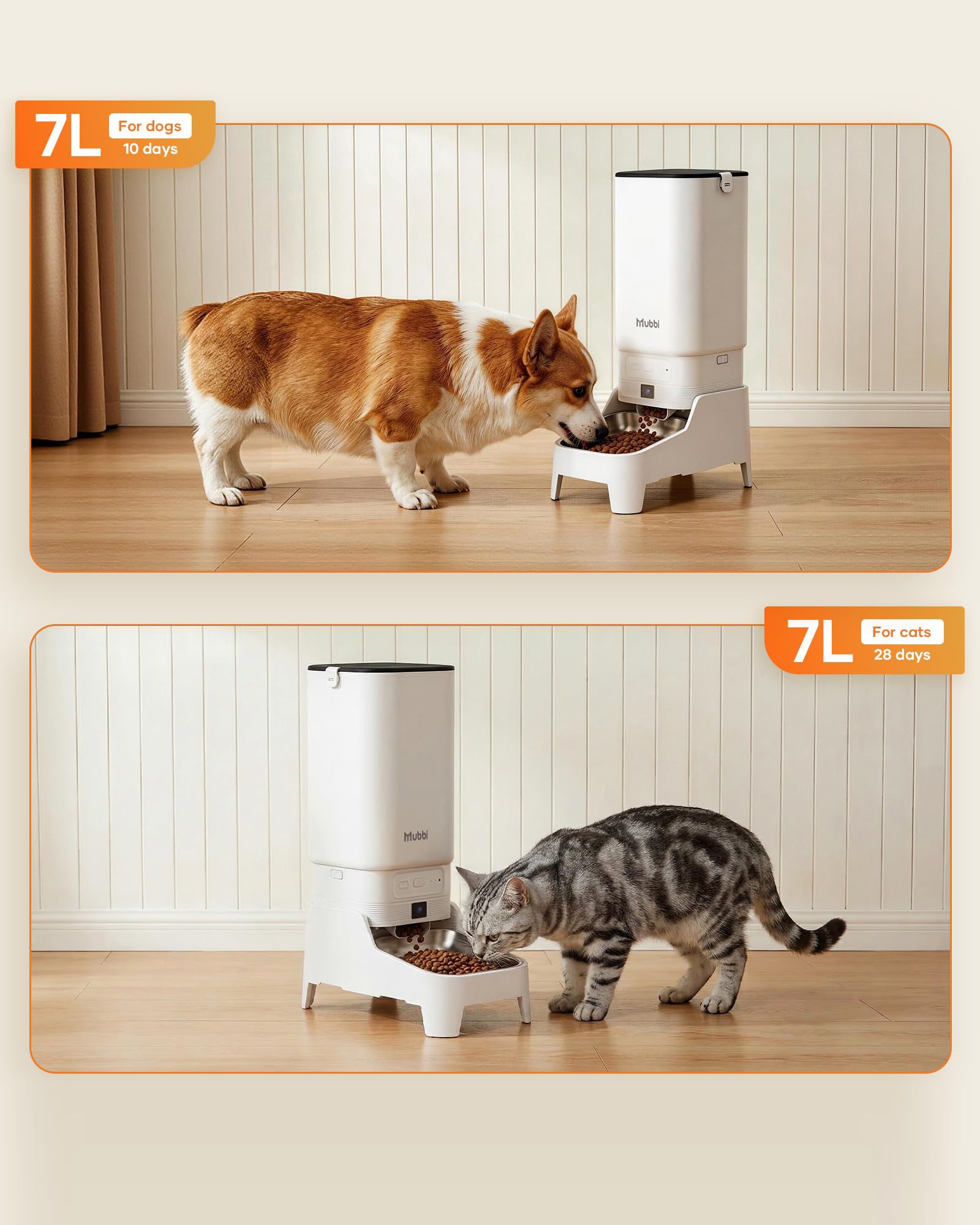 Automatic Cat Feeder with Camera 7L Smart Pet Feeder 1080P Video WiFi App Control