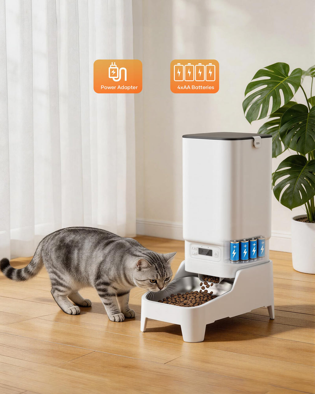 Automatic Cat Feeder with Camera 7L Smart Pet Feeder 1080P Video WiFi App Control