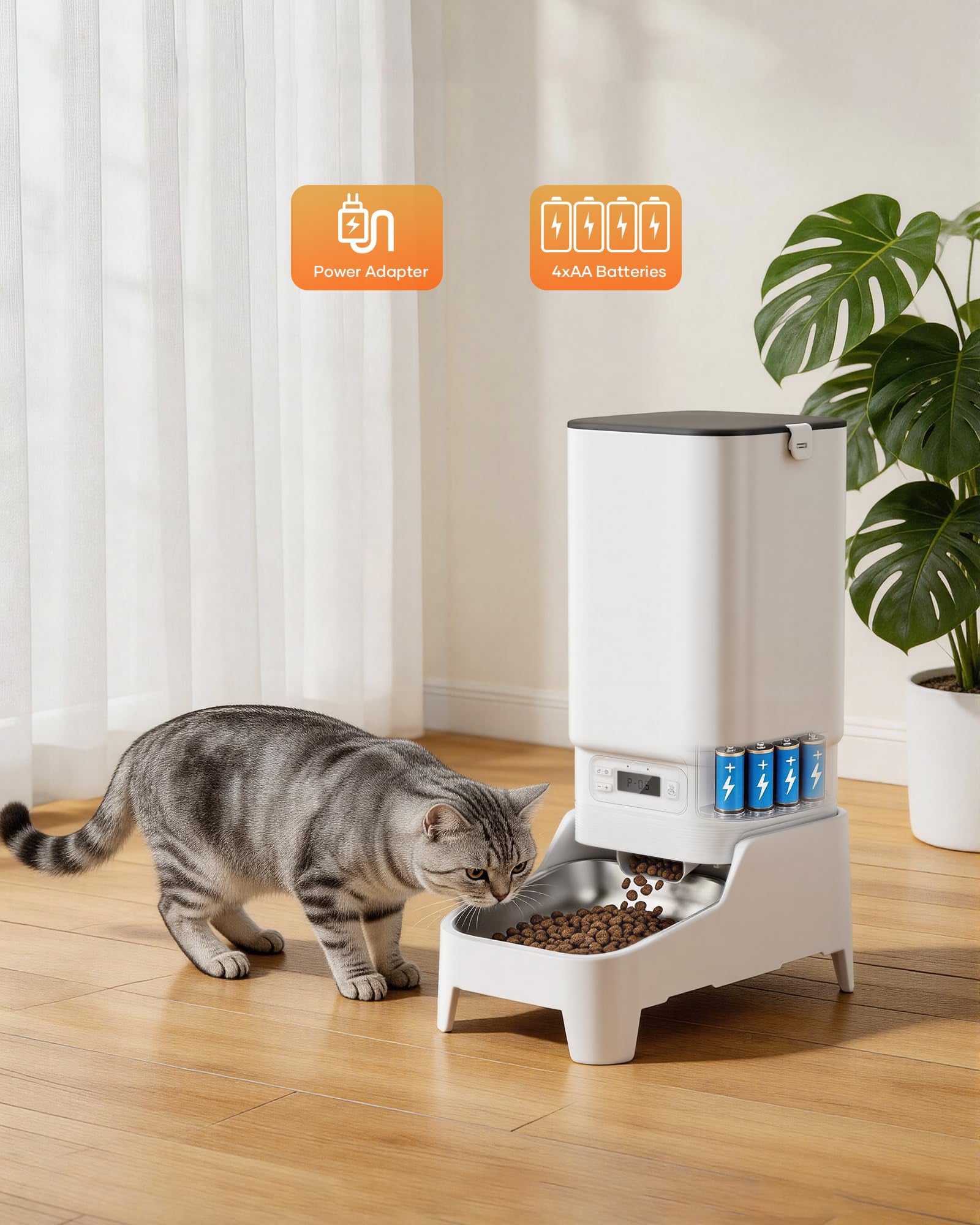Automatic Cat Feeder with Camera 7L Smart Pet Feeder 1080P Video WiFi App Control