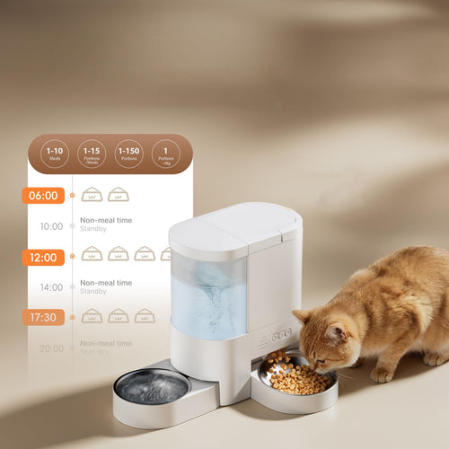 Automatic Cat Feeder with Water Dispenser 4L Food Tank 3L Waterer WiFi App Control