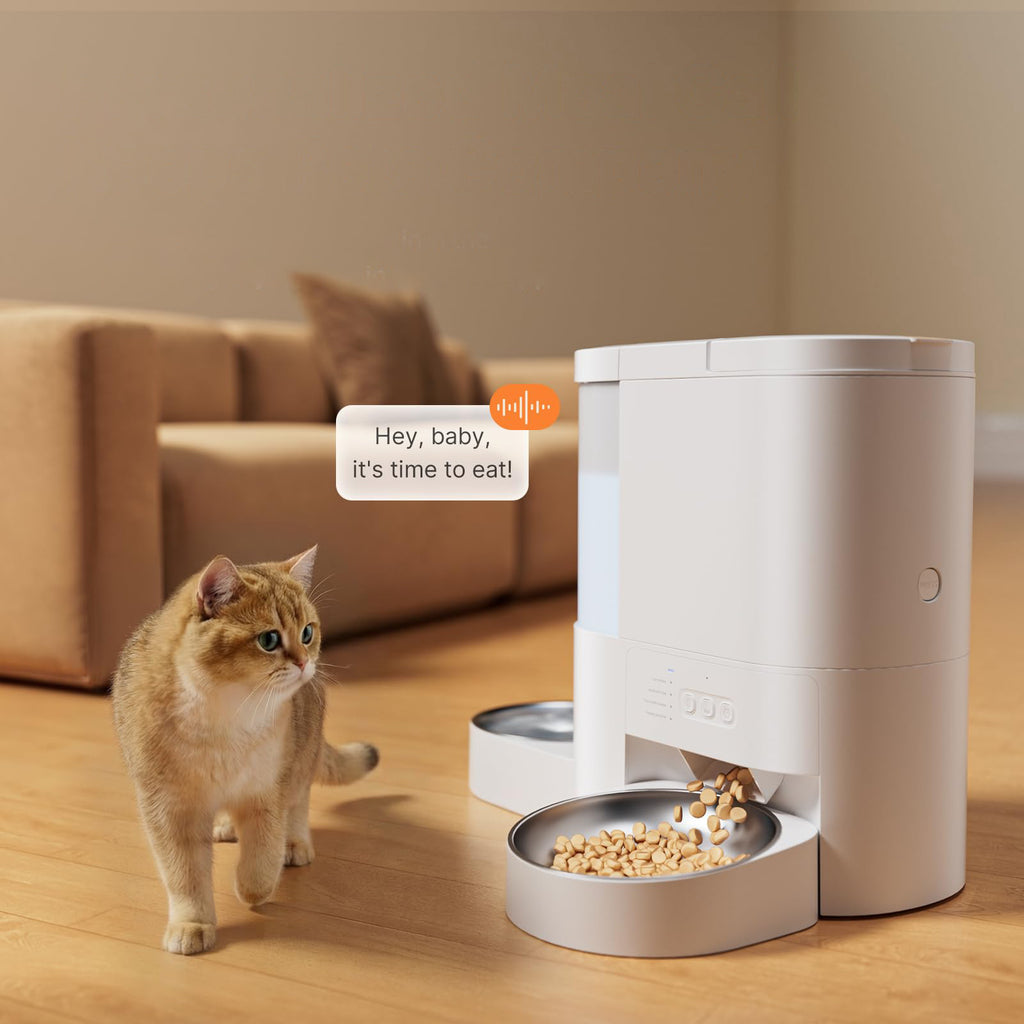 Automatic Cat Feeder with Water Dispenser 4L Food Tank 3L Waterer WiFi App Control