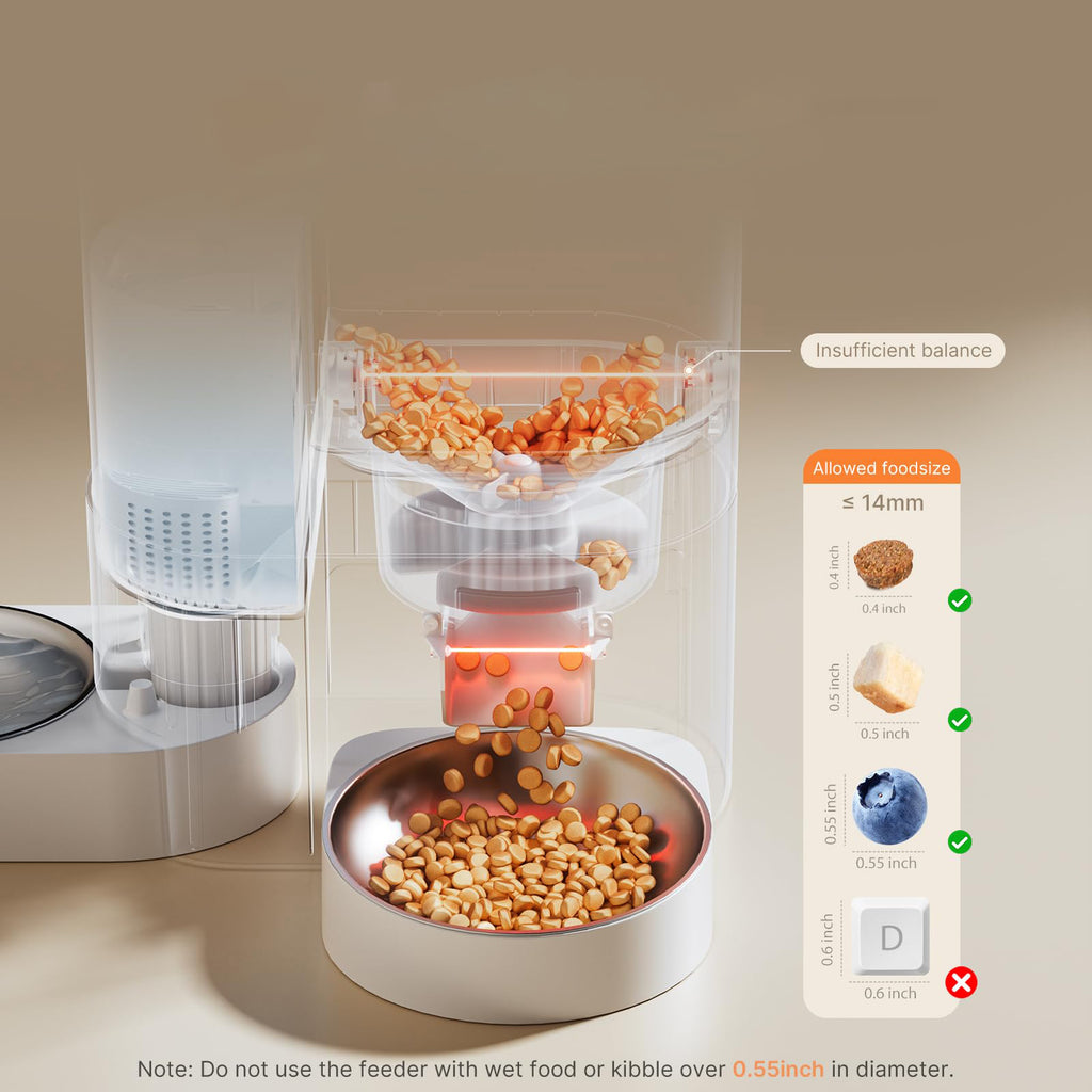 Automatic Cat Feeder with Water Dispenser 4L Food Tank 3L Waterer WiFi App Control